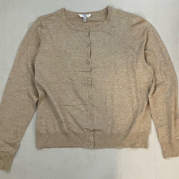 Time and Tru Heather Tan Button-Up Cardigan-XXL - Picture 1 of 5